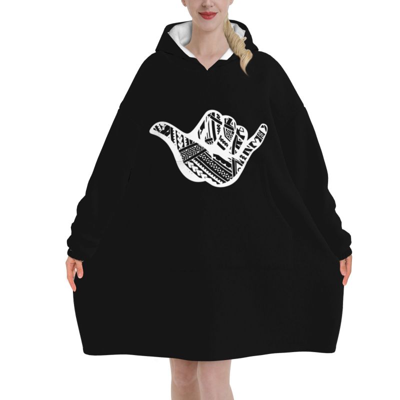 Polynesian Tattoo Shaka Tribal - огляд і ціна Sherpa Hoodie Fleece
