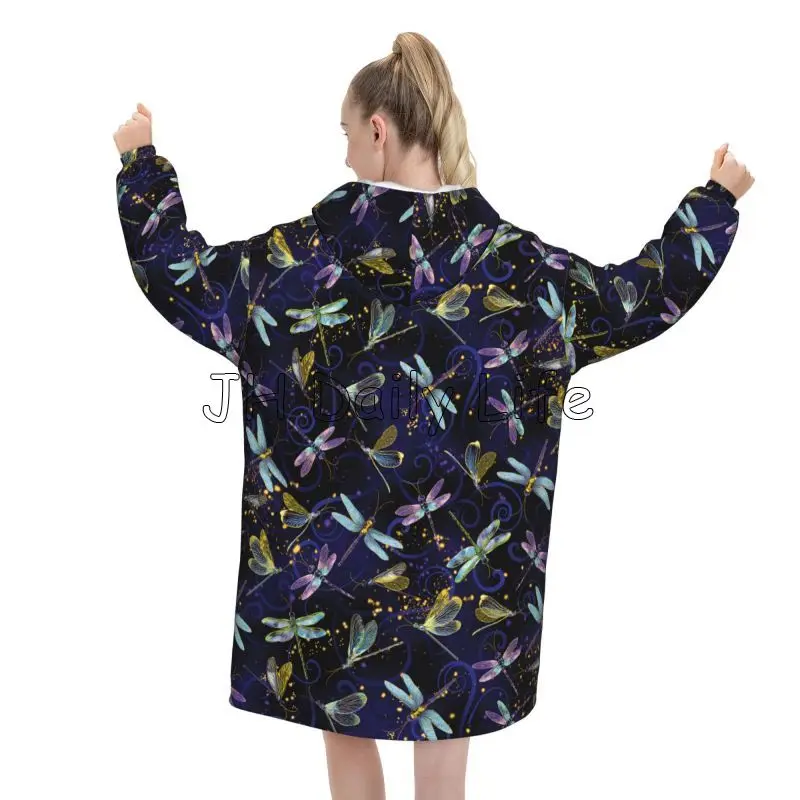 Dragonfly Galaxy Wearable Blan - огляд і ціна Sherpa Hoodie Fleece
