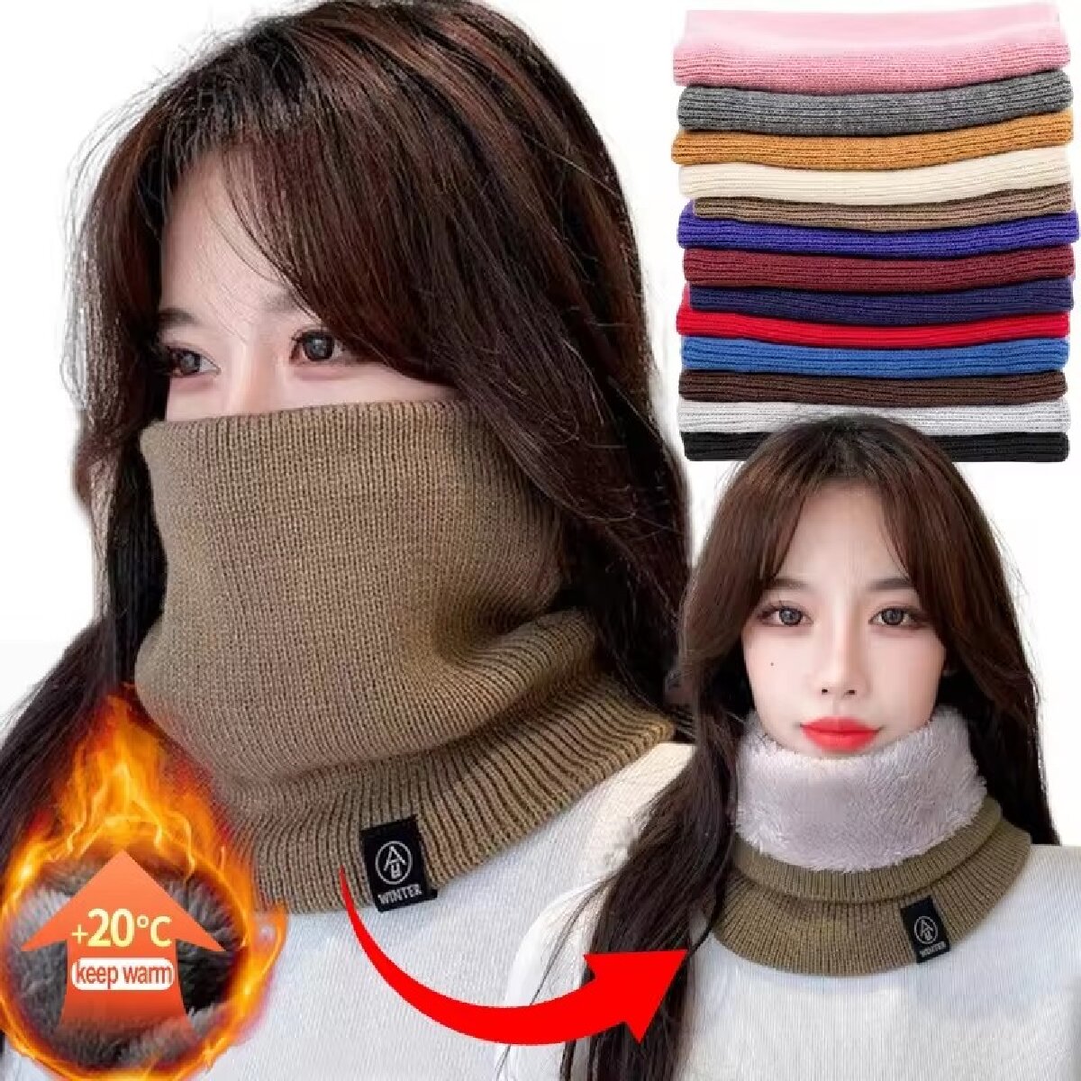 Solid Winter Plush Muffler Woo - огляд і ціна Neck Gaiter Fleece