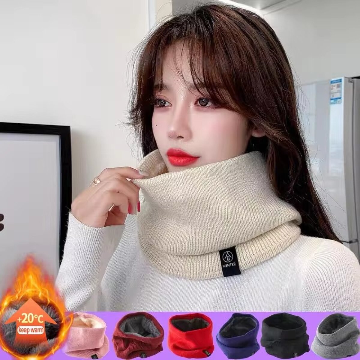 Solid Winter Plush Muffler Woo - огляд і ціна Neck Gaiter Fleece
